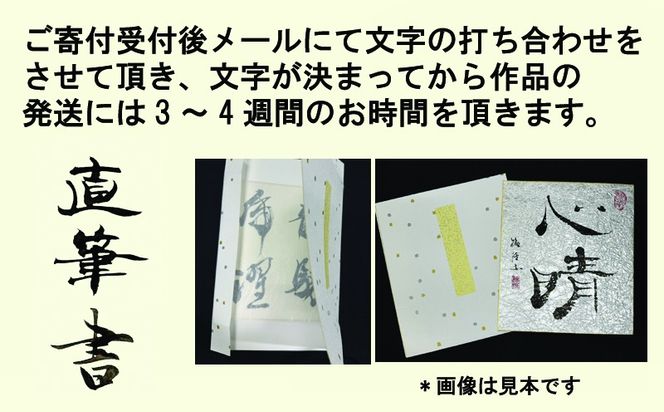 099H4651 書道家による直筆書 上平梅径 直筆書(銀2字) （大阪府泉佐野
