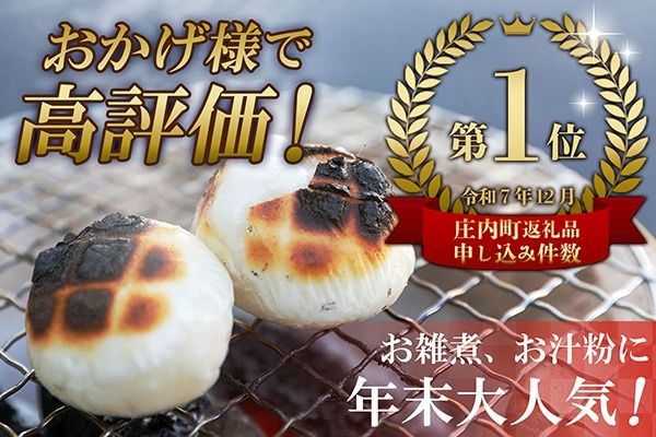 梅木もち屋 庄内産『でわのもち』を使用した杵つき餅 380g×5袋 1.9kg 柔らかくよく伸びる 丸もち お雑煮 正月 丸餅 おもち 個包装