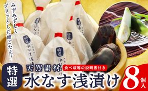 099H3086 【先行予約】「特選最上級品」天然素材水なす浅漬け8個入