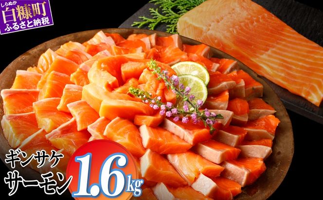 ギンサケサーモン【1.6kg】 小分け 下処理不要 絶品の「塩締め」レシピ ふるさと納税 海鮮 サーモン 鮭 魚 銀鮭 刺身 生食用 さけ サケ ふるさと ランキング 人気 魚介類 魚介 北海道 白糠町