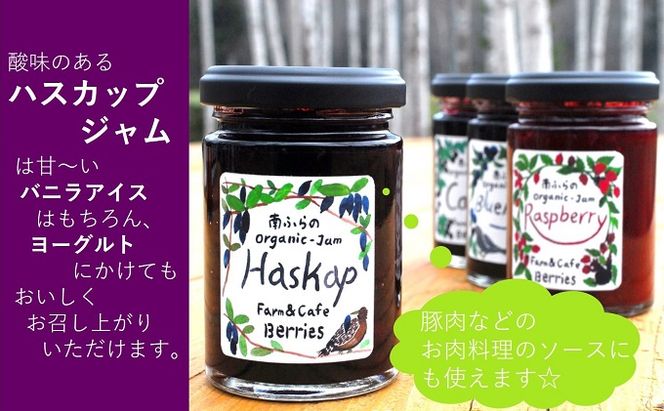 2種のベリー【カシス＆ハスカップ】手作りジャムセット 各2個 北海道 南富良野町 ジャム カシス ハスカップ  ソース 果実 てんさい糖 無農薬 ポリフェノール 鉄分 ビタミン 