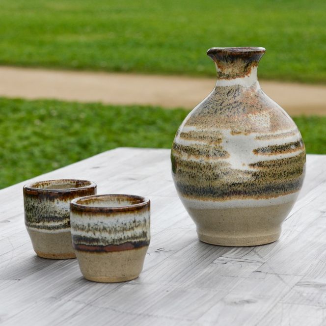 【益子焼】酒器セット (徳利1本 おちょこ2個) | 村澤陶苑 酒器 セット 益子焼 徳利 おちょこ 贈り物 ギフト【食洗機〇 レンジ〇 オーブン×】 (BV007)