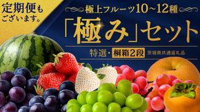 ＼お届け回数が選べる／ 【特選・桐箱2段】極上フルーツ10～12種「極み」セット 単品・定期便（茨城県共通返礼品） 田舎の頑固おやじが厳選！ 人気 厳選 果物 くだもの 旬 旬の果物 旬のフルーツ 上級品 極上 贅沢 極み フルーツ フルーツセット ギフト プレゼント 贈り物 冷蔵
