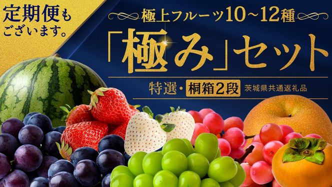 ＼お届け回数が選べる／ 【特選・桐箱2段】極上フルーツ10～12種「極み」セット 単品・定期便（茨城県共通返礼品） 田舎の頑固おやじが厳選！ 人気 厳選 果物 くだもの 旬 旬の果物 旬のフルーツ 上級品 極上 贅沢 極み フルーツ フルーツセット ギフト プレゼント 贈り物 冷蔵