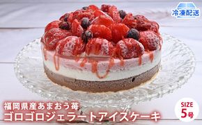 2026年2月発送　アイス ケーキ Strawberry Fields 福岡産 あまおう 苺 ゴロゴロジェラート 5号 配送不可 離島 スイーツ ひんやり 誕生日 お祝い 記念日 イベント 苺のアイスケーキ 