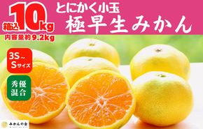 小玉みかん 極早生 箱込 10kg (内容量約 9.2kg)3S～Sサイズ混合 秀品 優品 混合 有田みかん 和歌山県産 【みかんの会】［2026年10月上旬頃より順次発送予定］  AX372