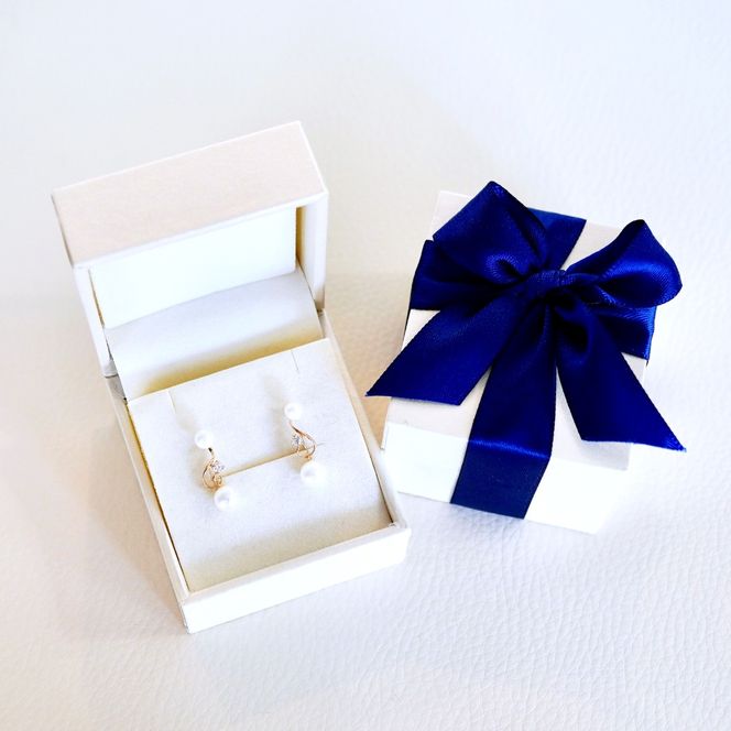 K10YG(10金) イエローゴールド パール ピアス 揺れる 保証書付 2066 242-051-e