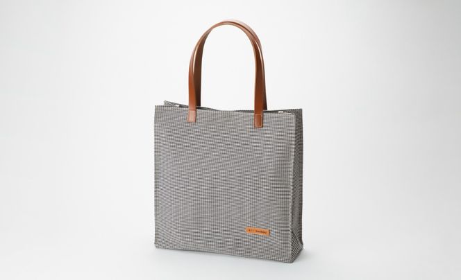 【J-254】ｋｉｉ工房　帆布かばん　スクエアートート２L　千鳥柄【高島屋選定品】