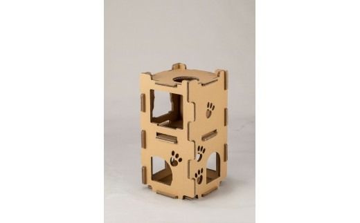 持ち運び・組み立て簡単！段ボール製キャットタワー『にゃんこベース』サイズ：小