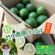【先行予約】【訳あり】【選べる容量】農家直送！竹中農園 かぼす_2473R