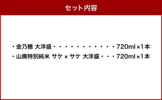 大洋盛 セットTK（720ml 飲み比べ 2本セット）1009002 大洋酒造 金乃穂大洋盛 特別純米大洋盛 日本酒 お酒 酒