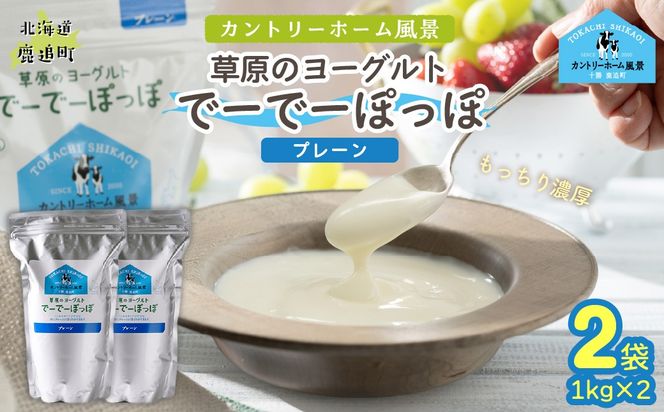 プレーン 草原のヨーグルト でーでーぽっぽ 1kg ×2 SKB147
