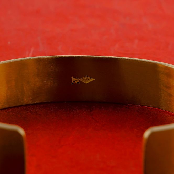 ブレスレット 純金 造幣局検定刻印付 K24 鍛造技法 幅15㎜ 腕周り20㎝ 210204105tmunik24-20 SWAA240