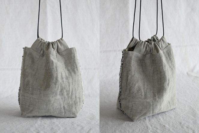 バッグ 巾着 1点 [YK衣服製作室 山梨県 韮崎市 20745317] BAG 巾着バッグ ファッション 手作り 国産 1点物