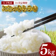 【3ヶ月定期便】【金賞農家が栽培した家庭用米】立神米「にじのきらめき」5kg×3回（白米）｜茨城県 大子町 奥久慈 大子産米 精米 米 コンテスト 受賞 生産者（BT062）