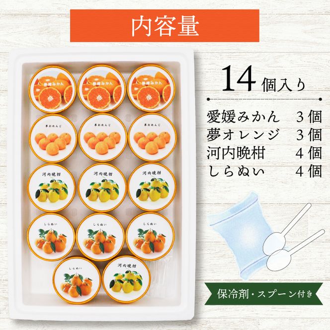 柑橘 カップ アイス 14個 (4種) 【 夢オレンジ 河内晩柑 愛媛みかん しらぬい 】 アイス ジェラート シャーベット ソルベ アイスクリーム ランキング 人気 贈答用 プレゼント みかん 柑橘 かんきつ まどんな 紅マドンナ 夢オレンジ 愛果28号 愛南ゴールド 不知火 デコポン 温州みかん 冷凍 みかん職人武田屋 愛媛県 愛南町