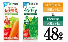 緑黄色野菜＆緑の野菜（紙パック）48本 【伊藤園 飲料類 野菜 ミックス 緑の野菜 ジュース セット 詰め合わせ 飲みもの】 [E7359]