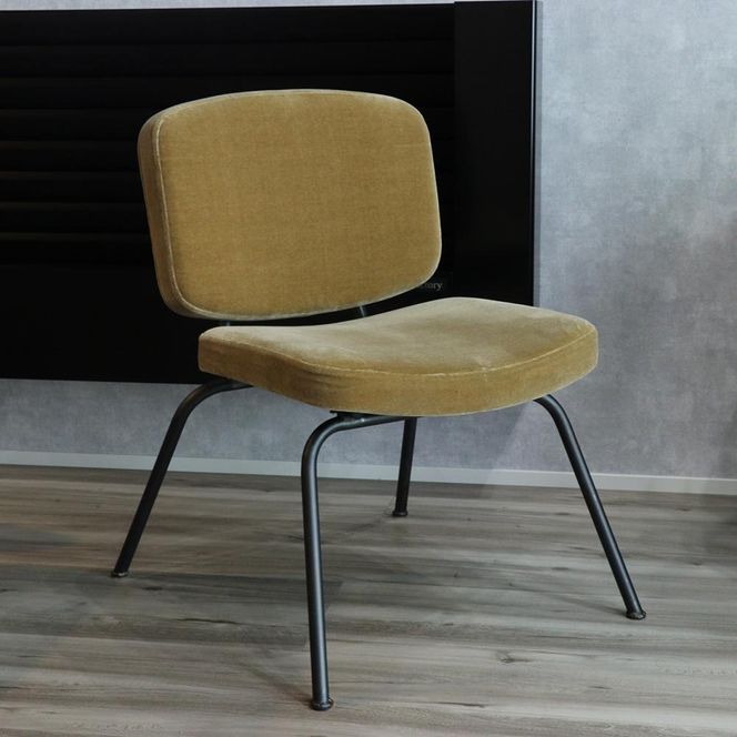 アイアンモケットダイニングチェア【ベージュ】  Z122VC01