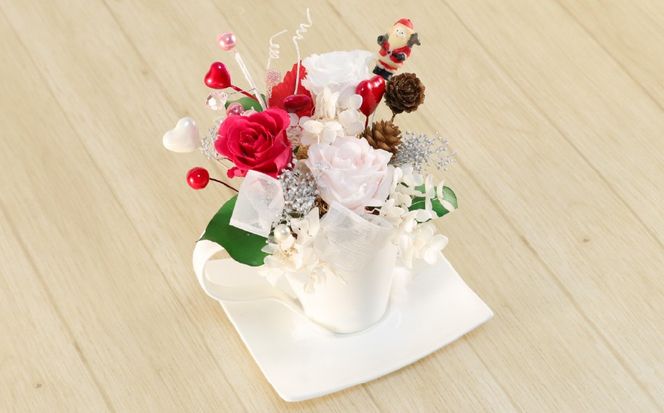 AN-13a ブリザーブドフラワー コーヒーカップ クリスマス