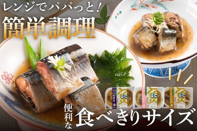 三陸漁師美味一品 詰め合わせ 3種×12P 計36P（さんま生姜煮・さば味噌煮・いわし甘酢煮） [阿部長商店 宮城県 気仙沼市 20563441] 魚 魚介類 煮魚 惣菜 簡単調理 常温保存 小分け さんま サンマ さば サバ いわし イワシ 生姜煮 味噌煮 甘酢煮 