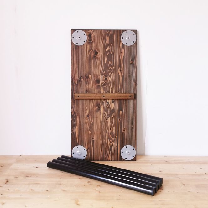 ガラス天板ダークブラウンデスク 無垢材 デスク 約W90cm×D45cm ダークブラウン [新星金属製作所 大阪府