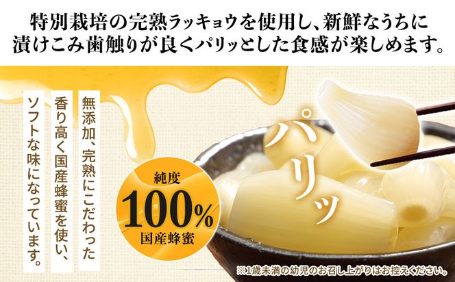 412.蜂蜜入りラッキョウ漬け　（ビン入り：400g×2本　袋入り：180g×2袋）　※2026年10月中旬～12月下旬頃に順次発送予定 313726_AP004