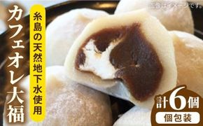 糸島 カフェオレ 大福 6個 糸島市 / 糸島だんご本舗　和菓子 コーヒー [AWF004] ギフト 敬老の日 スイーツ コーヒー  カフェオレ 洋風 クリーム大福 和菓子
