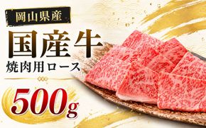 岡山県産 国産牛 焼肉用ロース 500g(250g×2)　岡山県産 国産牛 ギフト お歳暮 お中元 プレゼント 【ymmt008-01】