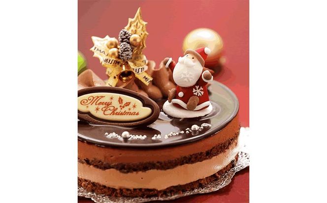 ＜ 12月20～24日にお届け ＞ 北海道 新ひだか町 クリスマスケーキ 『 プレミアムショコラ 』 ちょっとリッチな チョコレートケーキ 【お届け予定：12/20～12/24】 冷凍発送 ＜ 予約受付 ＞