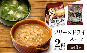 スープ 2種のスープ (オニオン・水炊き) 各20食 計40食 フリーズドライ