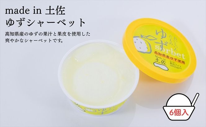 Made in 土佐★ゆずシャーベット6個（高知アイス）