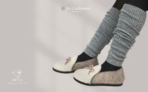 G3591 100％ピュアカシミヤ・レッグウォーマー ミッドグレー【高級 カシミア おしゃれ ファッション 防寒 かしみあ】