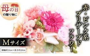 【 母の日 】 赤 ・ ピンク 系 プリザーブド フラワー M ギフト プレゼント 花 お祝い 贈答 記念日 [CT102ci]