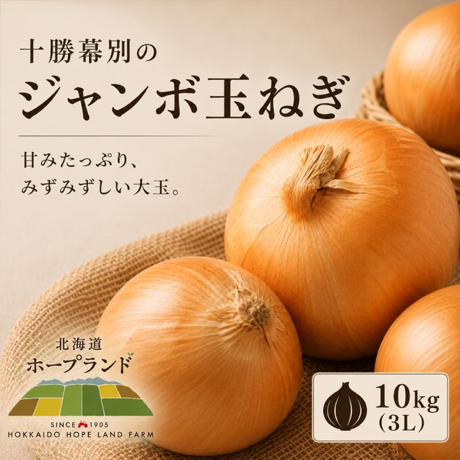 【先行予約】十勝幕別のジャンボ玉ねぎ 10kg （3L）[北海道ホープランド農場] 【 たまねぎ 玉ねぎ 玉葱 野菜 秋野菜 北海道 十勝 幕別 】