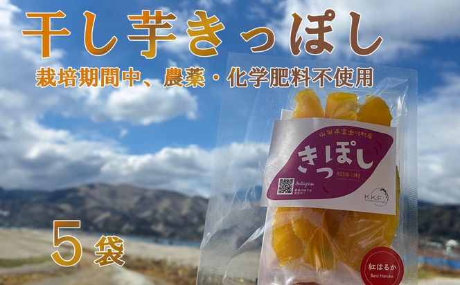 【山梨県産】紅はるか干し芋（キッポシ）５００ｇ（１００ｇ×５袋）　ほしいも 干しいも ほし芋 紅ハルカ 紅はるか きっぽし さつまいも 芋 お芋 山梨 やまなし 富士川町