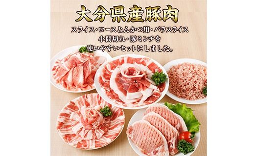 ＜定期便・全12回 (連続)＞ 豚肉 バラエティーパック (総量24kg・5種) 豚バラ しゃぶしゃぶ 鍋 とんかつ ロース 小分け 個包装 豚こま 小間切れ スライス ミンチ セット 詰め合わせ 冷凍 食べ比べ 国産 大分県 佐伯市【BD323】【西日本畜産】