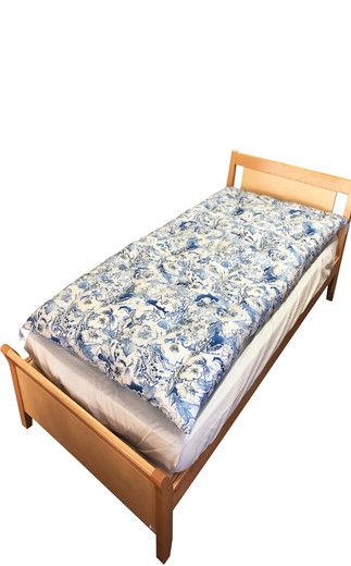 ワタセ工場製造　極上もめん綿入り敷布団　ミスティ柄　1枚（青色）【CW31W】（滋賀県　近江八幡市）