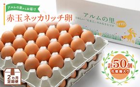 卵【2回 定期便】 赤玉 ネッカリッチ卵 50個入り 鶏卵 たまご