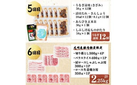 【定期便全6回】鰻と肉の贅沢定期便！鰻とお肉が交互に届くお楽しみ便 t0101-005