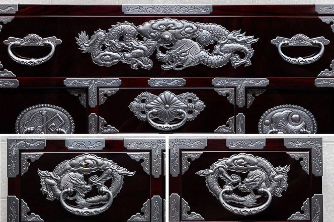 仙台箪笥 四・五尺部屋箪笥 木地呂漆塗り 彫金手打金具 KD-3008D（お申込書返送後8ヵ月～12ヵ月程度でお届け）|06_kyk-820101
