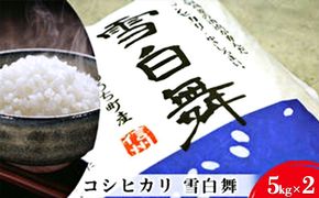 【令和7年産】 米 コシヒカリ 雪白舞 10kg (5kg×2袋) お米 白米 精米 単一原料米 産地直送 10キロ