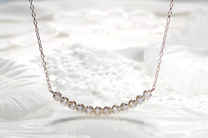 K18YG【0.40ct】ライン ダイヤモンド ネックレス ペンダント EmN0081-18Y SWCJ006-yg