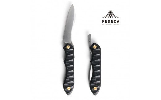【FEDECA】 折畳式料理ナイフ　リップルブラック　000838