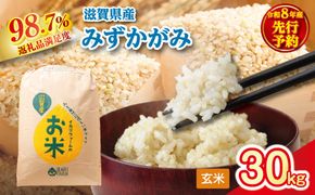 【新米　先行予約】令和8年産　冷めても美味しいあっさりとした味わい「みずかがみ」玄米【30kg×1袋】【C080W】