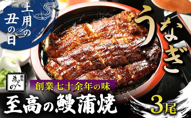 2026年 土用の丑【うなぎ】創業七十余年の味 至高の鰻蒲焼3尾 ※7月20～7月26日迄にお届け（納期指定不可）