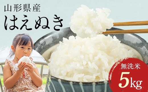 FYN2-398 【7月前半発送】令和7年度産 山形県 西川町産 無洗米 はえぬき 5kg 精米 白米 米 お米 ブランド米 ごはん ご飯 節水 時短 月山