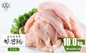 小分けで便利！鹿児島県産若鶏ささみ 計10kg(250g×40P) b7-026