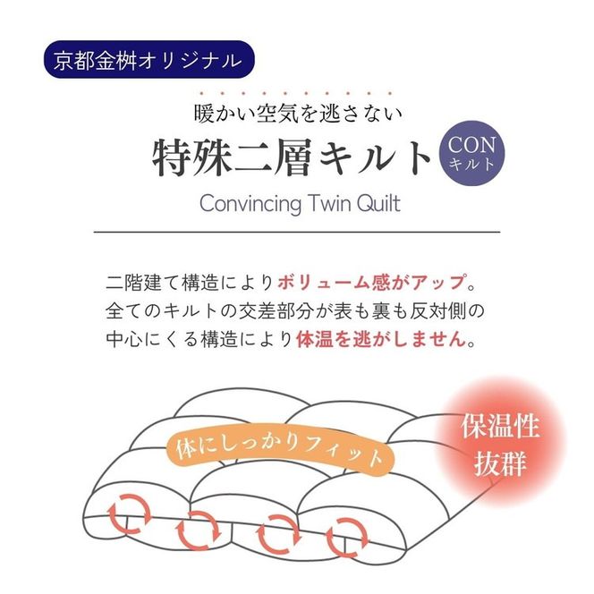 ＜京都金桝＞羽毛布団 ダブル ポーランド産マザーホワイトグースダウン95％ 1.7kg 日本製 冬用 布団 DP420 京都亀岡産 ロワーレ