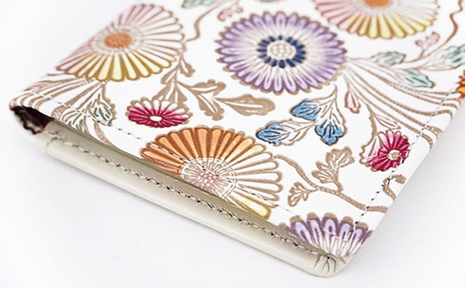 パスケース 更紗菊 文庫屋大関 名刺入れ カードホルダー 名刺ケース 名刺ホルダー カード入れ 定期入れ 定期ケース 雑貨 生活雑貨 小物 革小物 革製品 本革 日用品 民芸品 工芸品 東京 東京都 墨田区