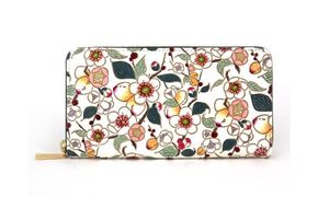 【文庫屋大関】 大容量　ぐるっとファスナーの長財布　梅花（メイホア）【皮革工芸品】 ファッション小物 民芸品 